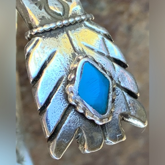 Aldrich Art Sterling Silver & Turquoise Arrow Cuff Bracelet - Picture 9 of 12